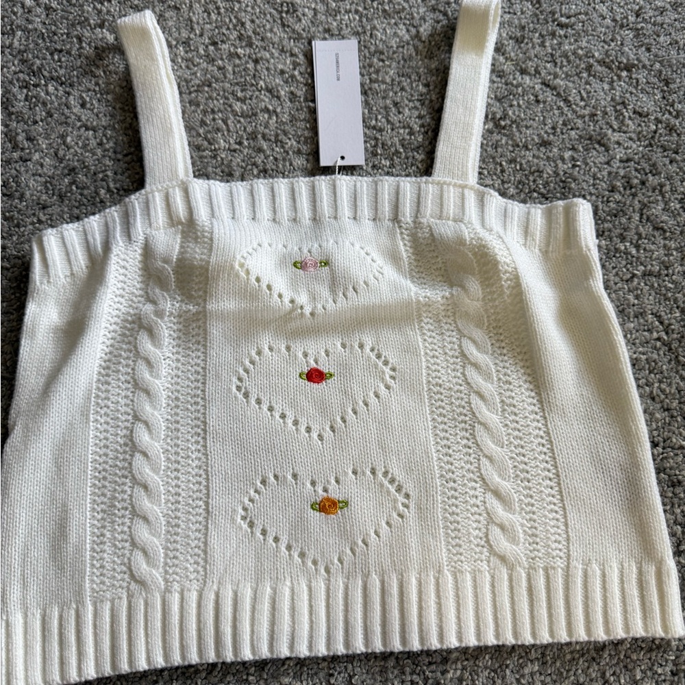 525 America Cream Knit Camisole Tank